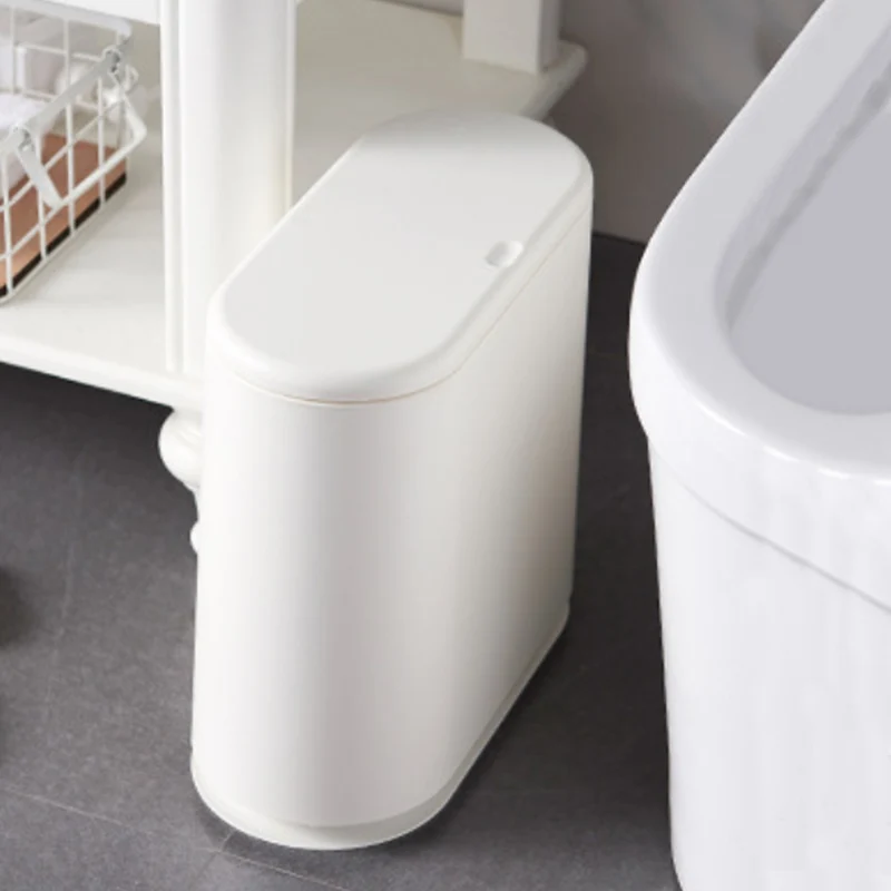 Pattumiera da Bagno in Poliuretano Bianco Capacità 9 Litri Salvaspazio Antiodore