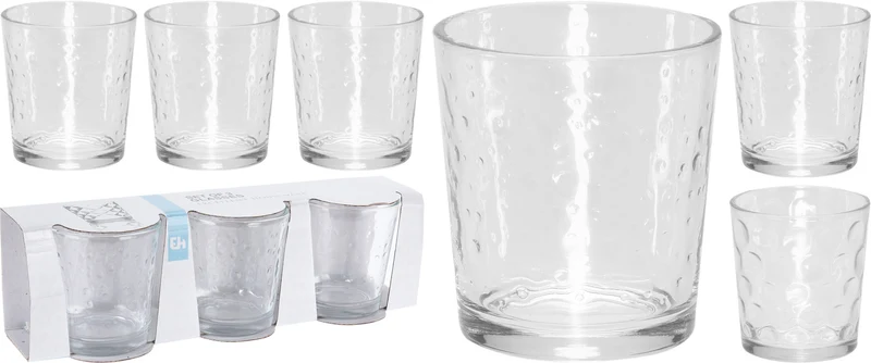 Set 3 Bicchieri Vetro 260 Ml