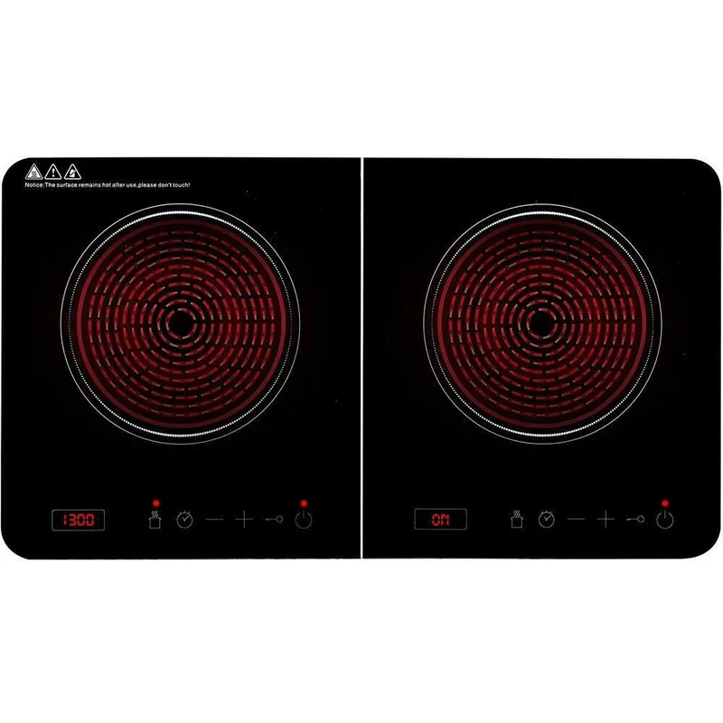 Piano Cottura Induzione Doppio 3500 W Fornello Elettrico 2 Piastre da 22cm Timer
