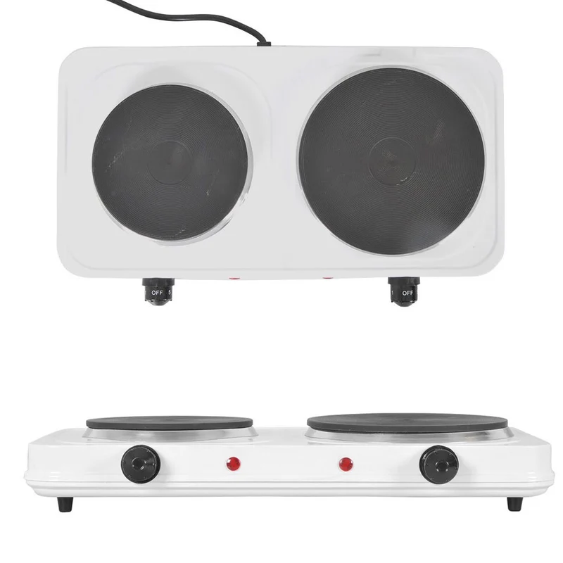 Piano Cottura Fornellino Doppio Portatile Elettrico 2500 Watt Due Fuochi Piastre