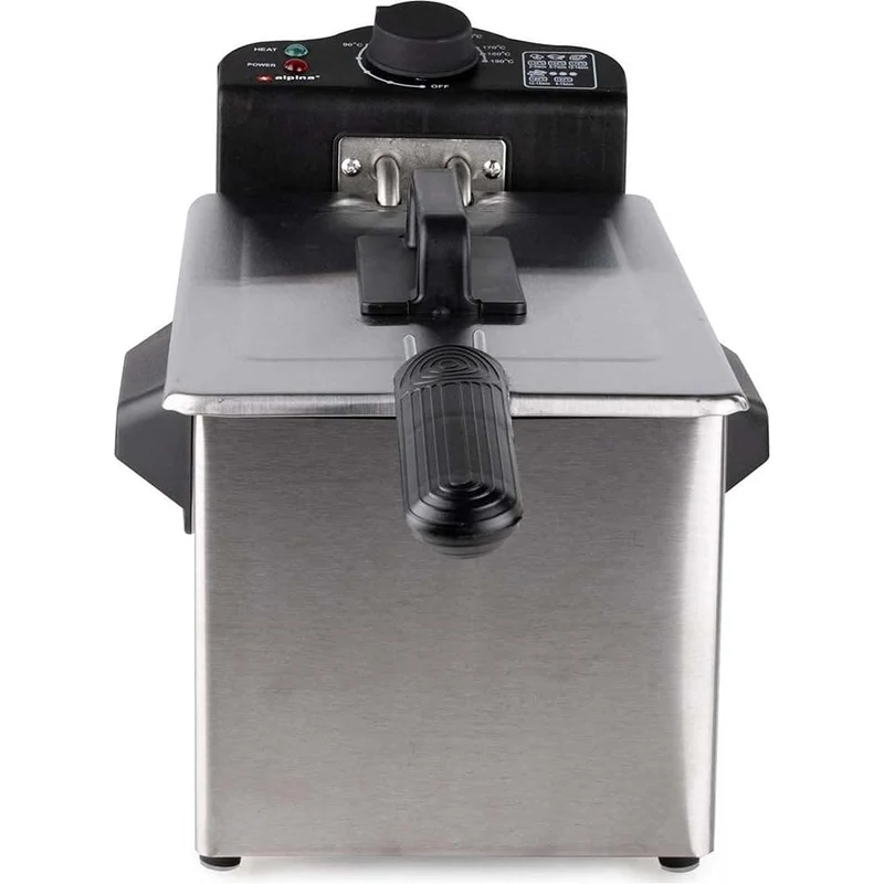 Friggitrice Elettrica 3L 2000W in Acciaio con Termostato e Cestello Estraibile