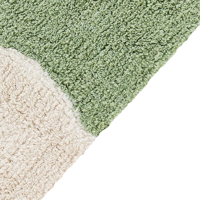Tappeto verde in cotone 140 x 200 cm con motivi floreali decorativi in stile bohémien Soggiorno Bambini Camera dei bambini