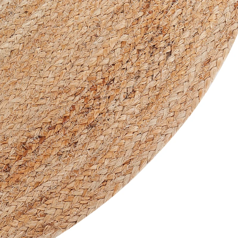 Tappeto Beige Juta ø 120 cm Rotondo Orso decorativo Stile Boho Soggiorno Bambini Camera dei bambini