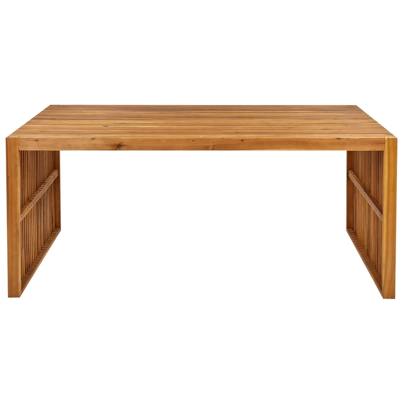 Set da pranzo da giardino 3 pezzi Tavolo rettangolare in legno massiccio di acacia 2 panche Design rustico per interni esterni