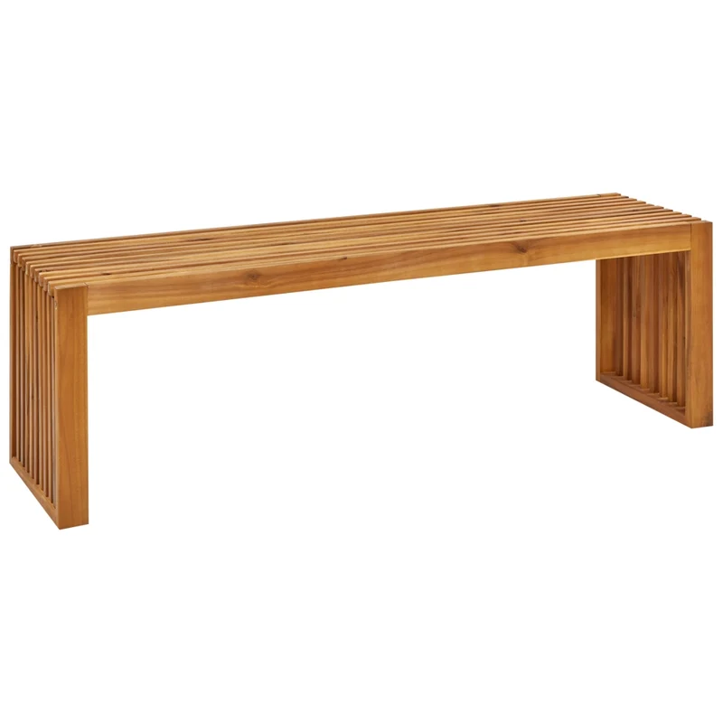 Set da pranzo da giardino 3 pezzi Tavolo rettangolare in legno massiccio di acacia 2 panche Design rustico per interni esterni