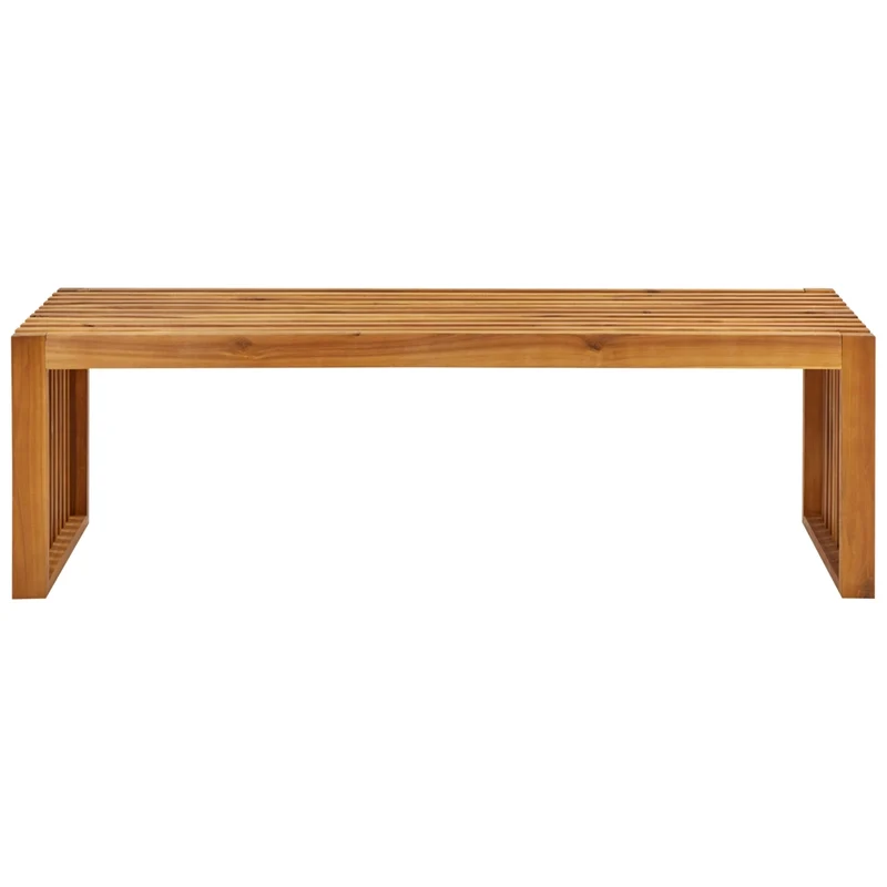 Set da pranzo da giardino 3 pezzi Tavolo rettangolare in legno massiccio di acacia 2 panche Design rustico per interni esterni