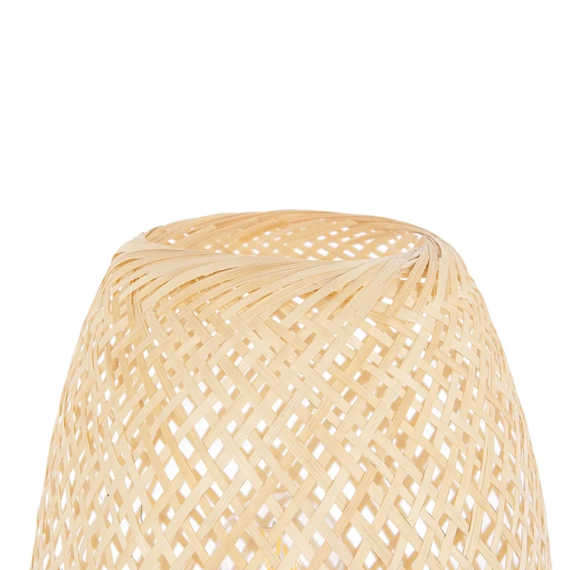 Lampada da tavolo in marrone chiaro di bambù 30 cm Accessorio per la casa in stile boho