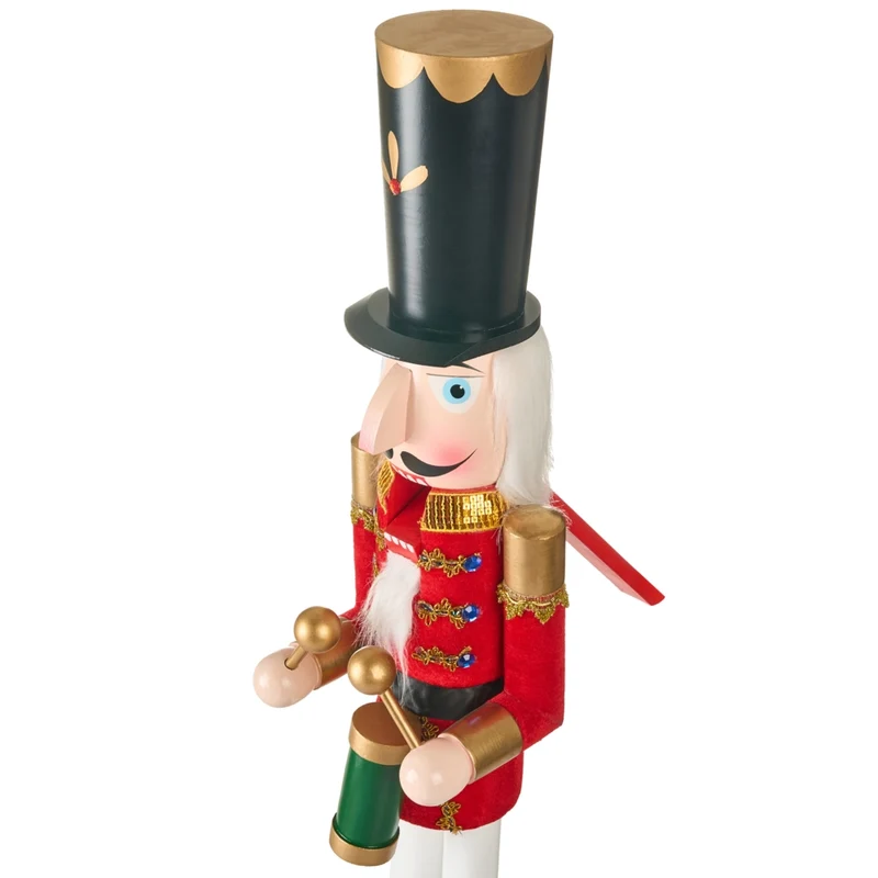 Statuetta schiaccianoci in legno di pino rosso Decorazione natalizia fatta a mano soggiorno salotto elegante e glamour