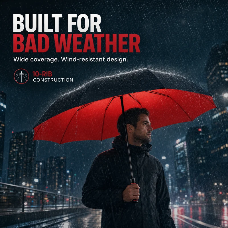 Stormparaplu – Windbestendig, Compact & Ergonomisch Handvat 110 cm