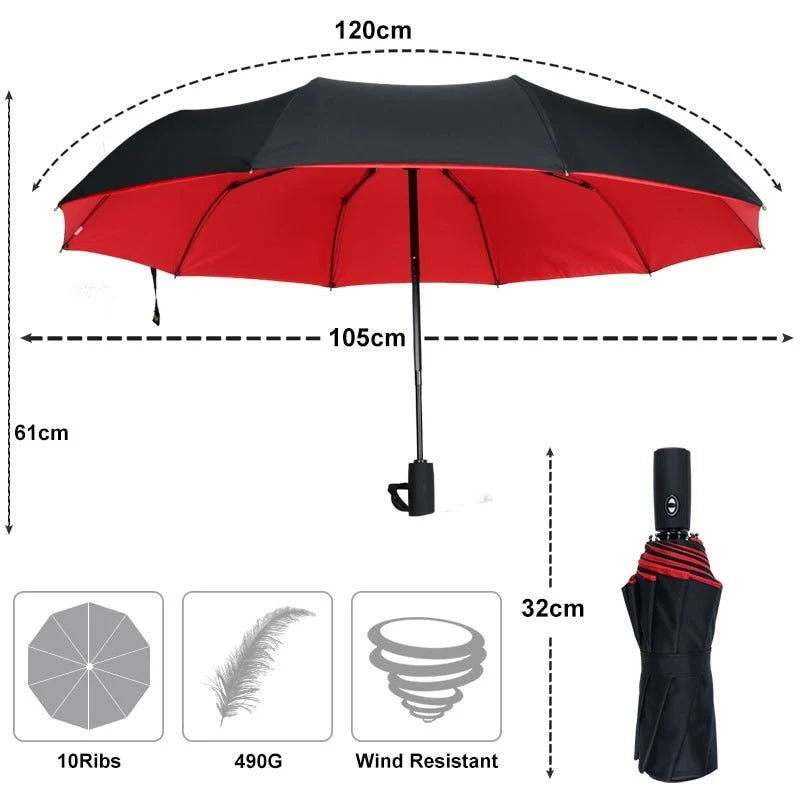 Stormparaplu – Windbestendig, Compact & Ergonomisch Handvat 110 cm