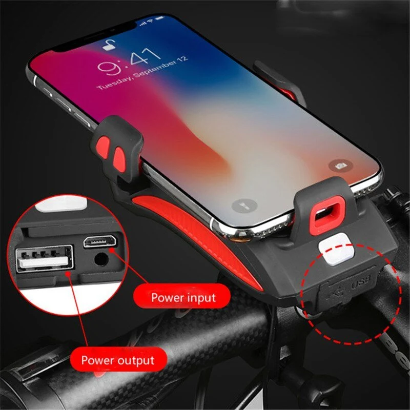 Fietskoplamp met Powerbank – Telefoonhouder, Helder Licht & Oplaadbaar