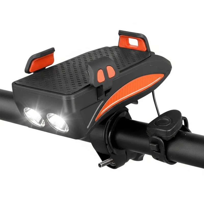 Fietskoplamp met Powerbank – Telefoonhouder, Helder Licht & Oplaadbaar