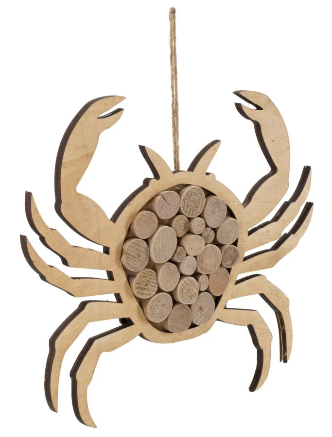 Decorazione Granchio Nature 35x2x31 cm in Tanoak e Compensato