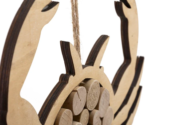 Decorazione Granchio Nature 35x2x31 cm in Tanoak e Compensato