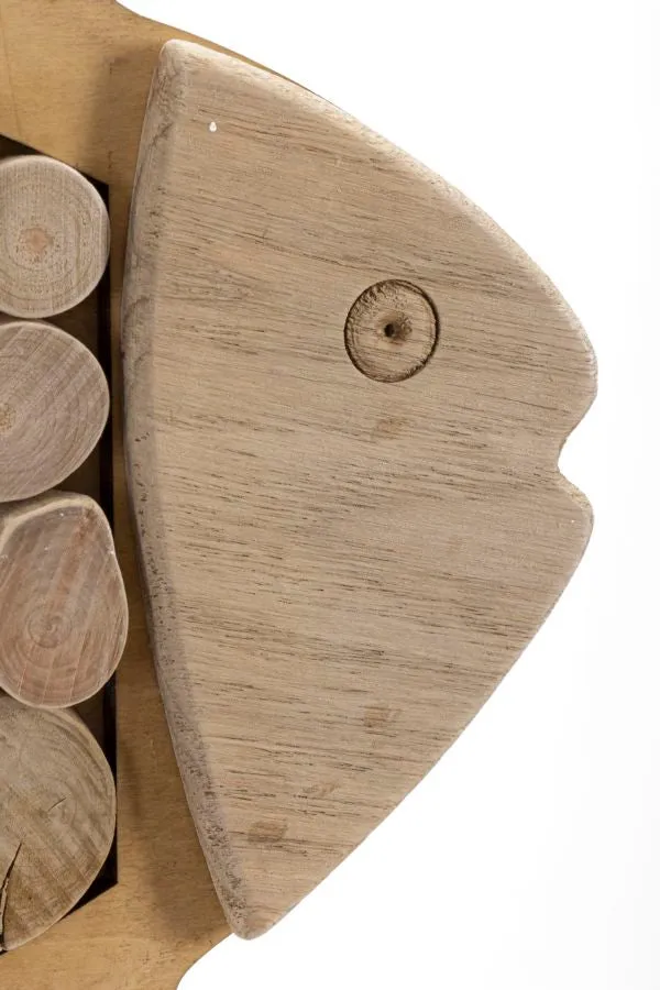 Decorazione Pesce da Appendere Nature 42,5x2x28,5 cm in Tanoak e Compensato