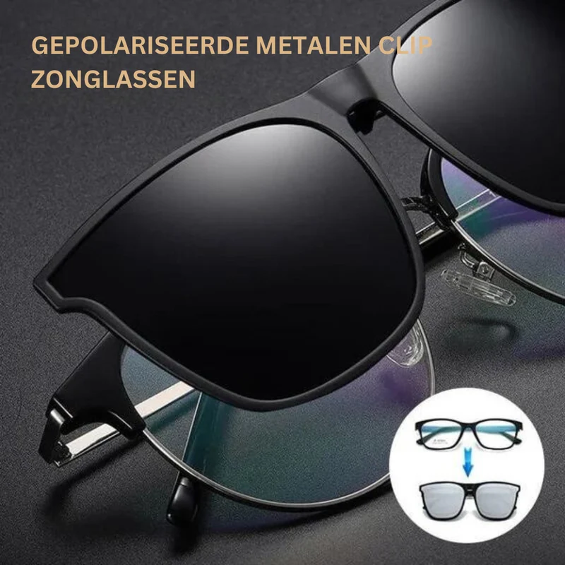 Clip-On Zonnebril – Gepolariseerde UV400 Voorzetbril met Opklapbaar Ontwerp