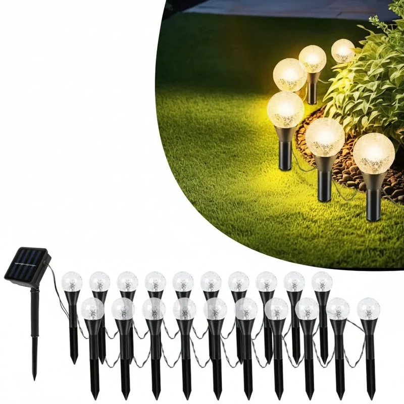 Tuinverlichting op zonne-energie – 20 LED priklampen met warm licht en automatische inschakeling