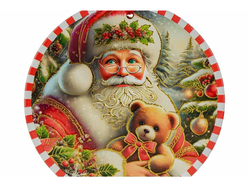 Sottopentola natalizio 20cm con babbo natale astucciato in 3 assortimenti