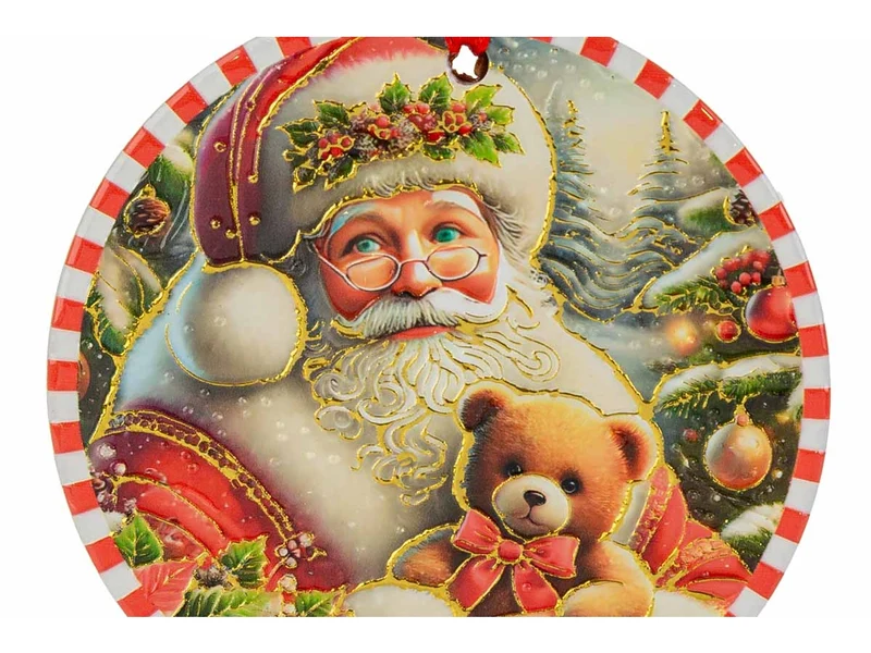 Sottobicchieri natalizi set 3 pezzi 11cm con babbo natale in 3 assortimenti