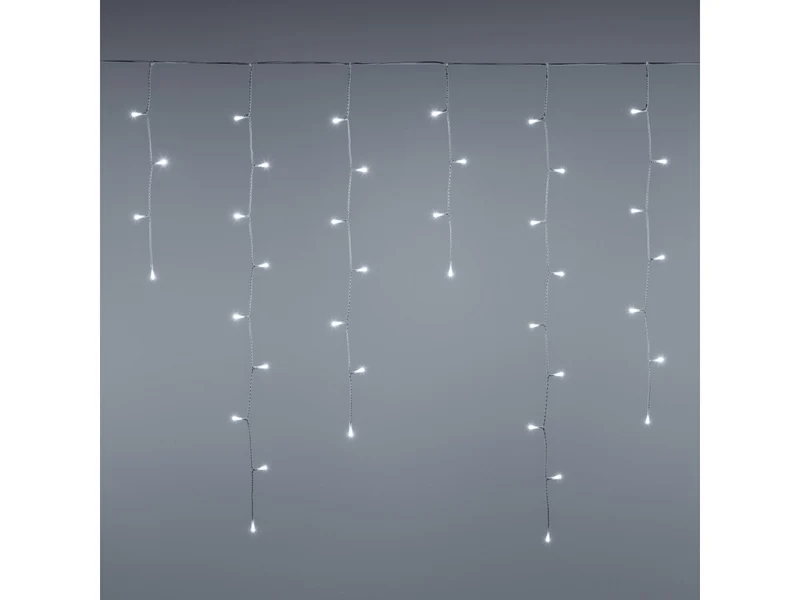 Tenda di luci 140led 360xh.90cm bianco freddo con giochi di luce, filo bianco per uso interno/esterno