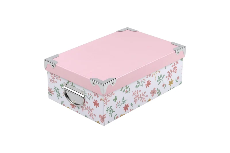 Scatola Cartone Rosa Con Fiori