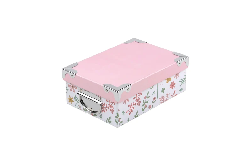 Scatola Cartone Rosa Con Fiori