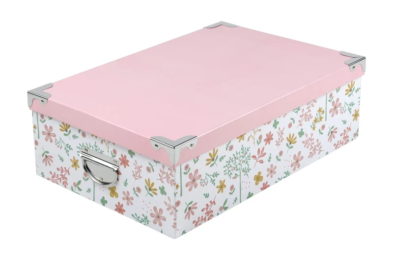 Scatola Cartone Rosa Con Fiori