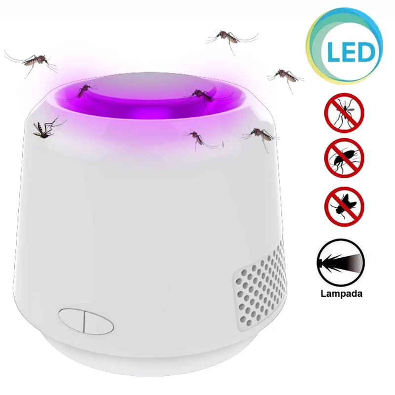 Lampada Zanzariera Elettrica UV LED Lume Tavolo Comodino Antizanzare 11,5 x 10cm
