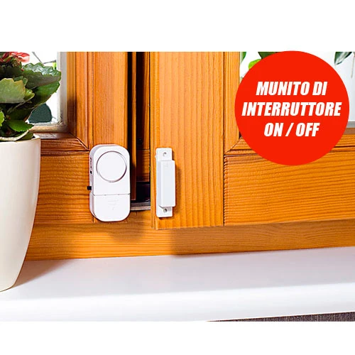 Grundig Set 4 pezzi Sistema allarme per Porte e Finestre con Interruttore 90 dB