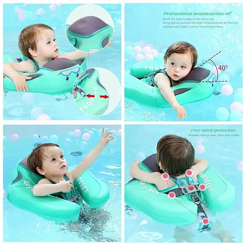 Infant Swimmer with Swimming Trainer Learning Aid