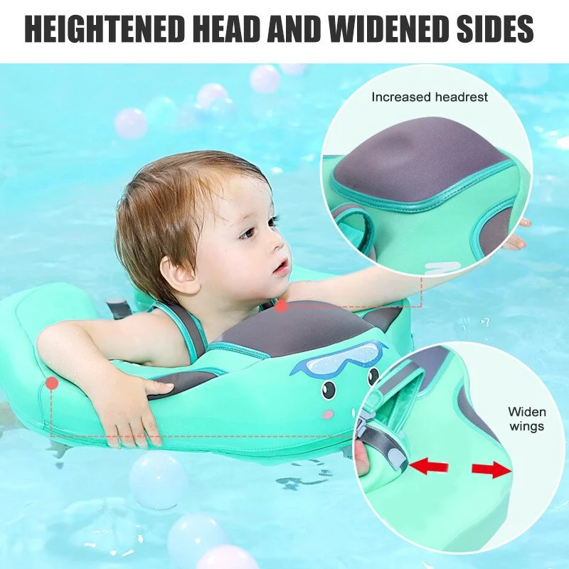 Infant Swimmer with Swimming Trainer Learning Aid