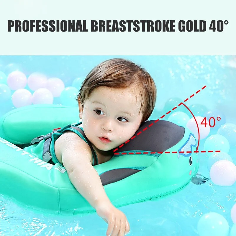 Infant Swimmer with Swimming Trainer Learning Aid