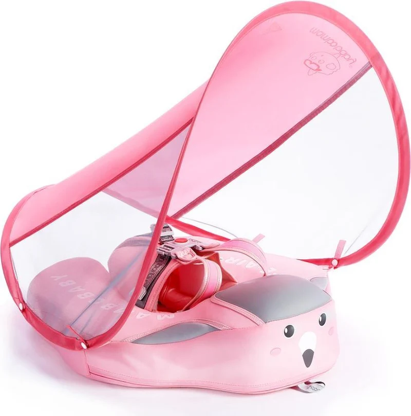 Infant Swimmer with Swimming Trainer Learning Aid