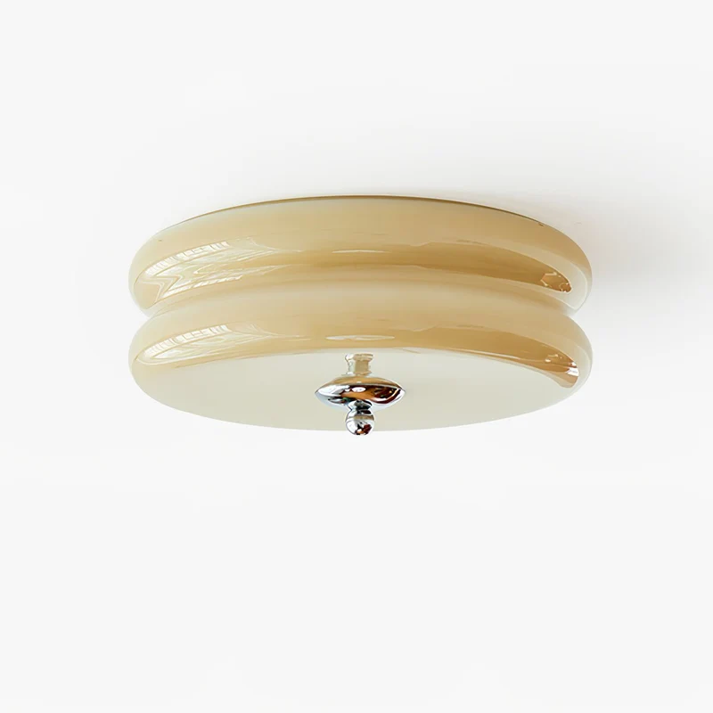 Art Deco Ceiling Lamp with Ribbed Glass Vintage Style
