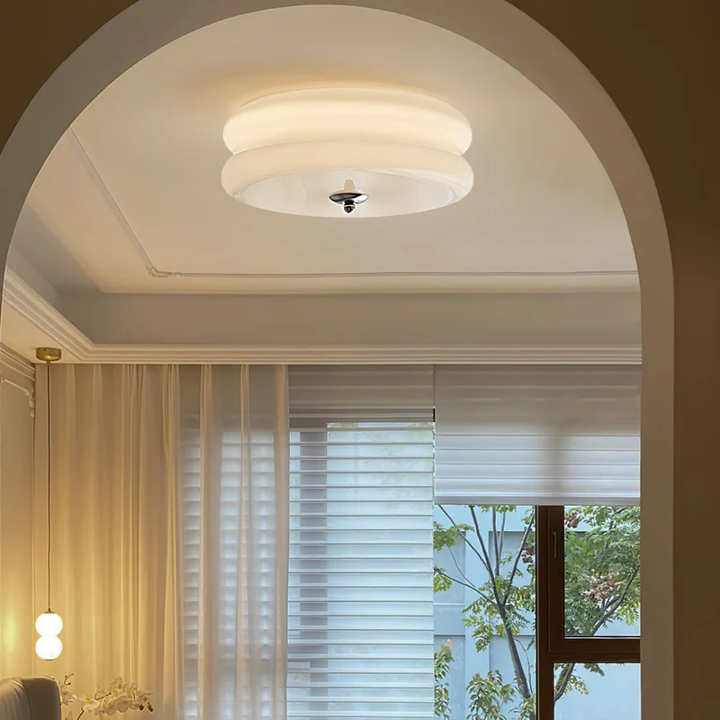 Art Deco Ceiling Lamp with Ribbed Glass Vintage Style