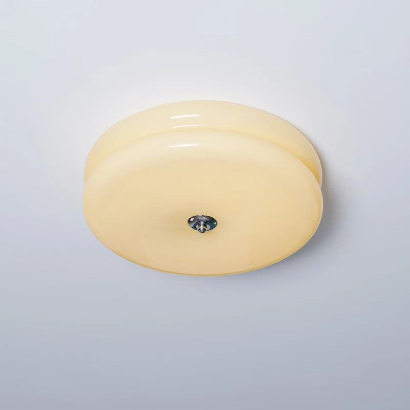 Art Deco Ceiling Lamp with Ribbed Glass Vintage Style