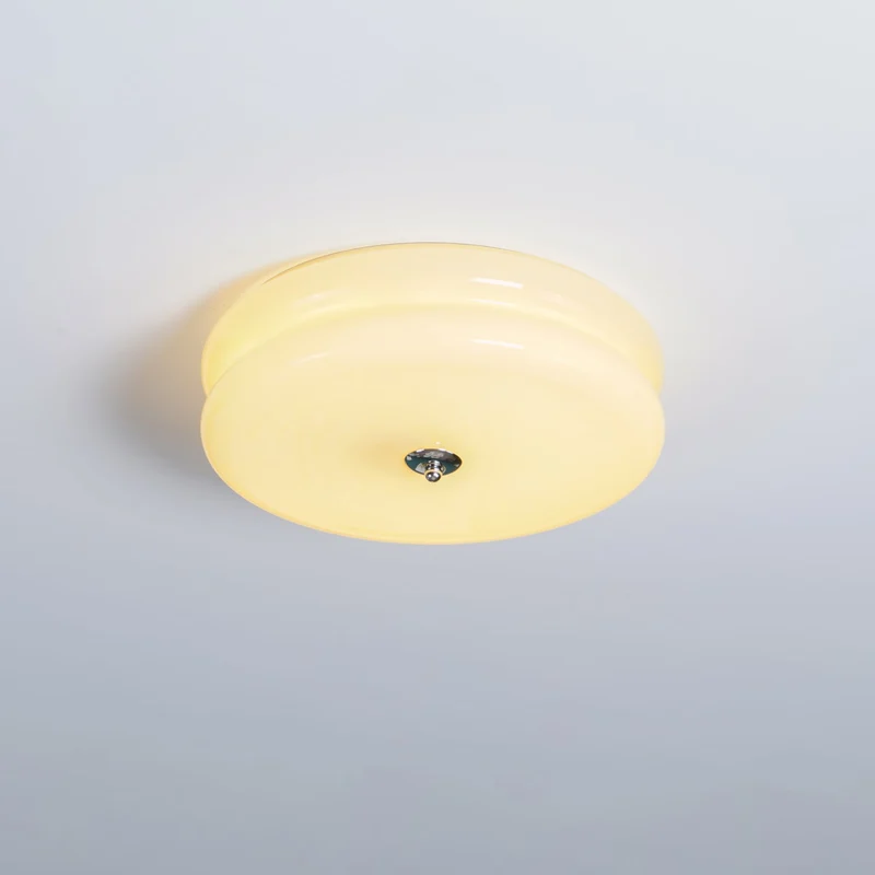 Art Deco Ceiling Lamp with Ribbed Glass Vintage Style