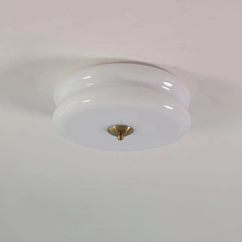 Art Deco Ceiling Lamp with Ribbed Glass Vintage Style