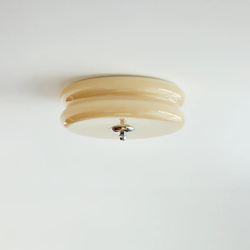 Art Deco Ceiling Lamp with Ribbed Glass Vintage Style