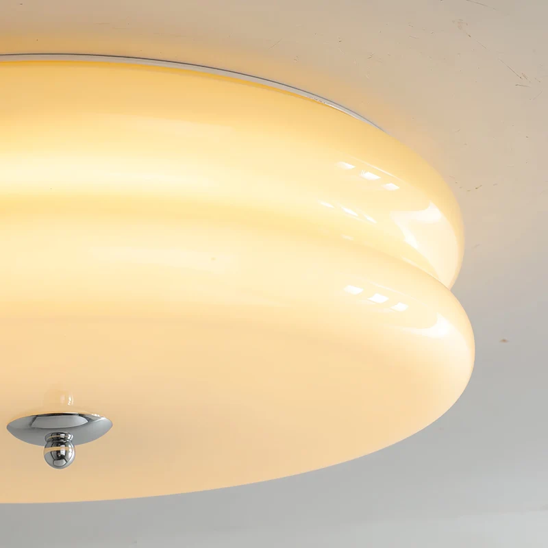 Art Deco Ceiling Lamp with Ribbed Glass Vintage Style