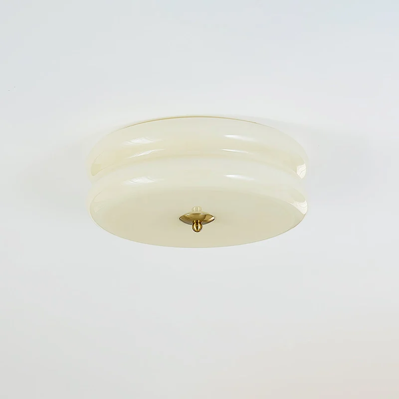 Art Deco Ceiling Lamp with Ribbed Glass Vintage Style