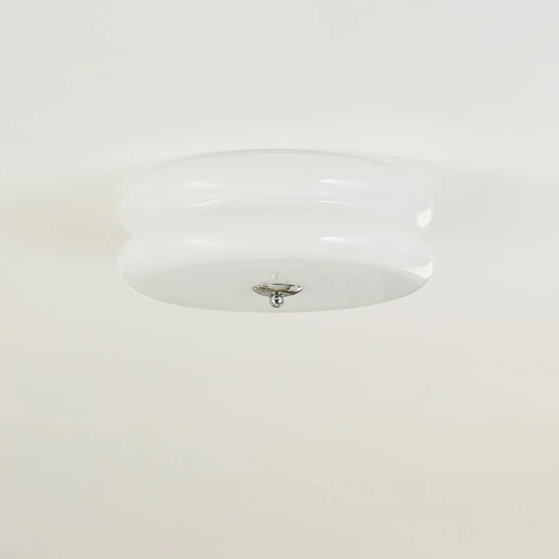 Art Deco Ceiling Lamp with Ribbed Glass Vintage Style