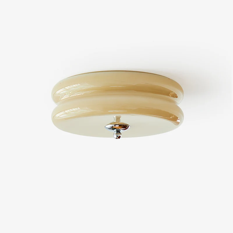 Art Deco Ceiling Lamp with Ribbed Glass Vintage Style