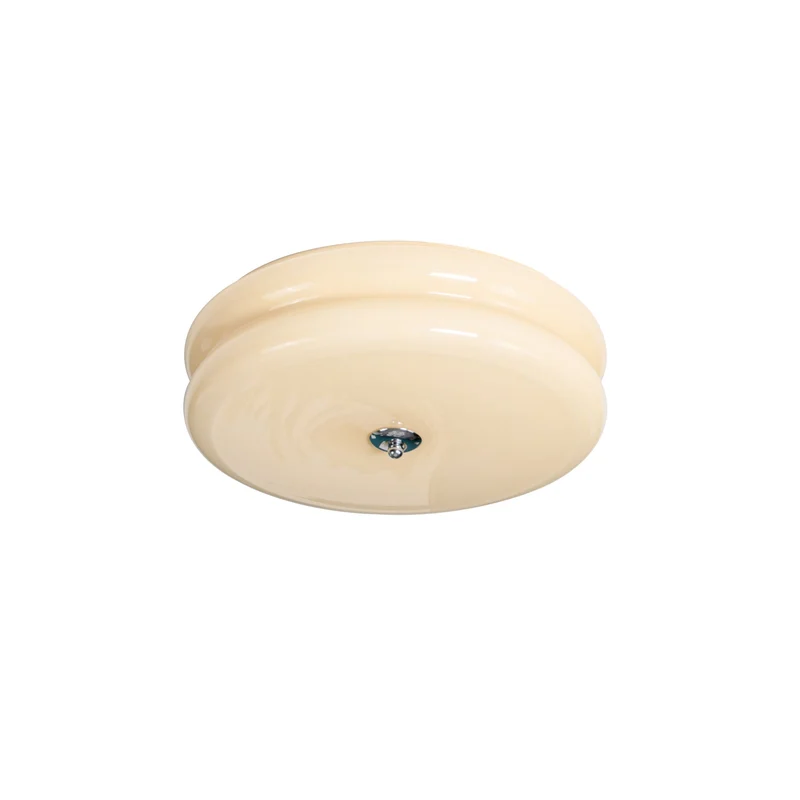 Art Deco Ceiling Lamp with Ribbed Glass Vintage Style