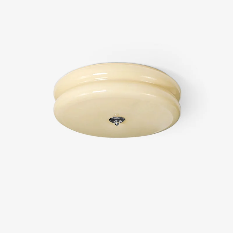Art Deco Ceiling Lamp with Ribbed Glass Vintage Style