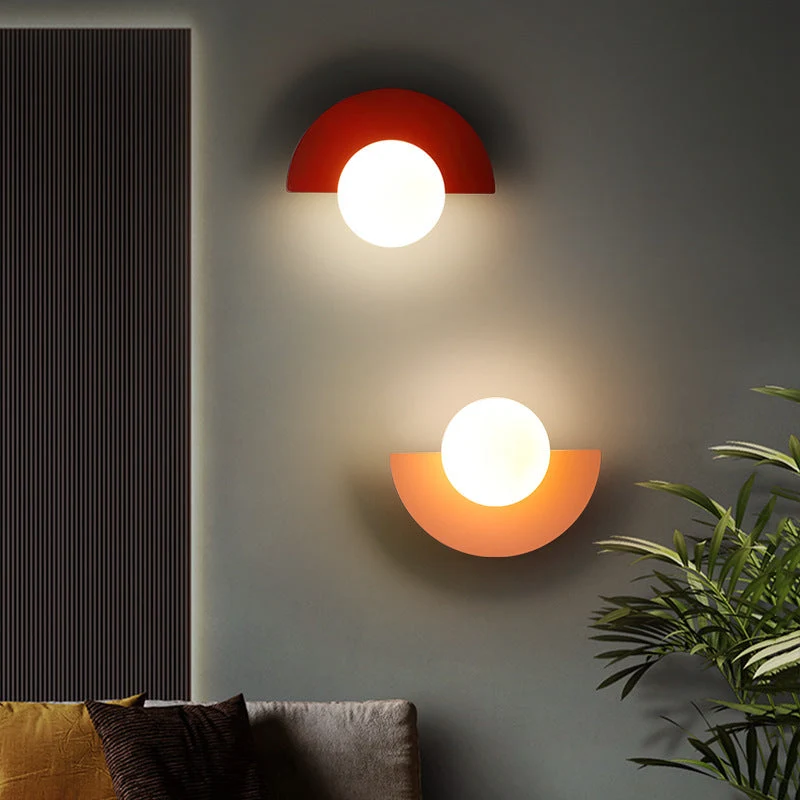 Modern Wall Sconce Colorful Spherical Semi-Circular Lamp