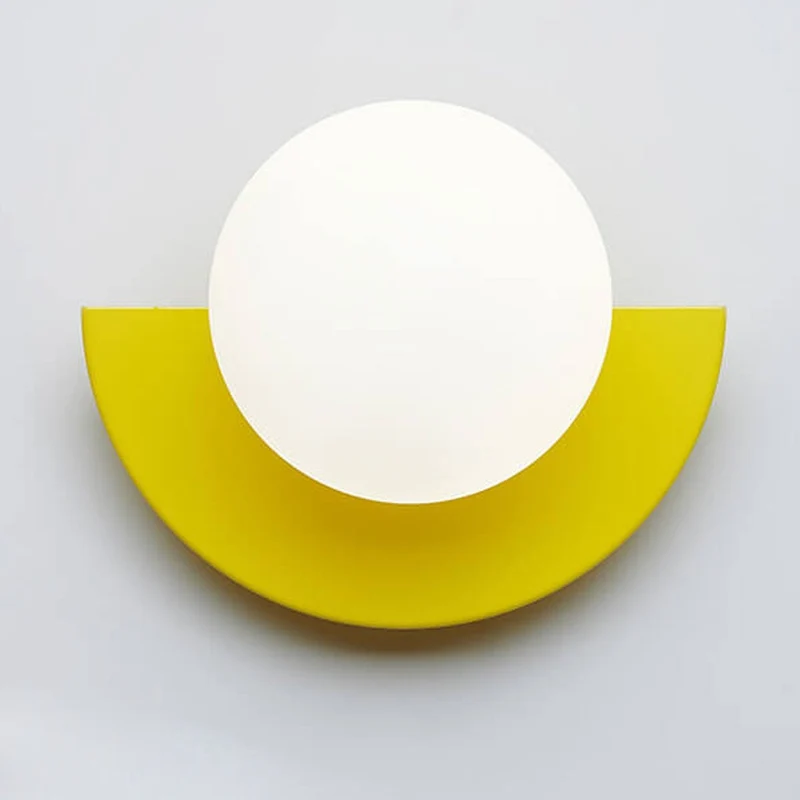 Modern Wall Sconce Colorful Spherical Semi-Circular Lamp