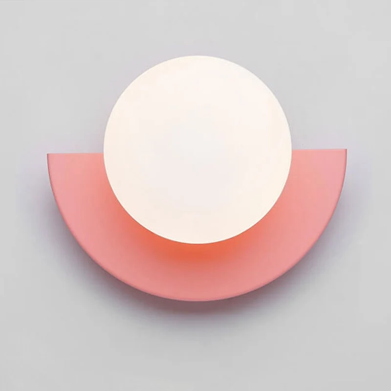 Modern Wall Sconce Colorful Spherical Semi-Circular Lamp