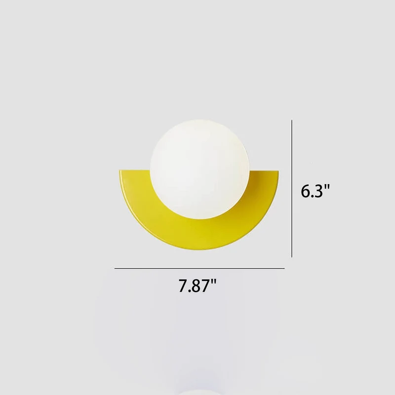 Modern Wall Sconce Colorful Spherical Semi-Circular Lamp