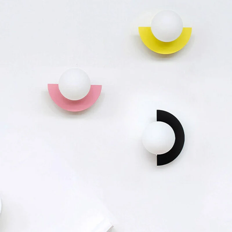 Modern Wall Sconce Colorful Spherical Semi-Circular Lamp
